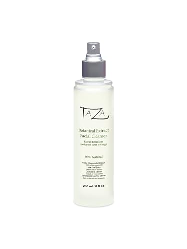 Taza Premium Natural Botanical Extract Facial Cleanser for Firmer and Refined Skin, Chamomile, Aloe, Cucumber, Green Tea