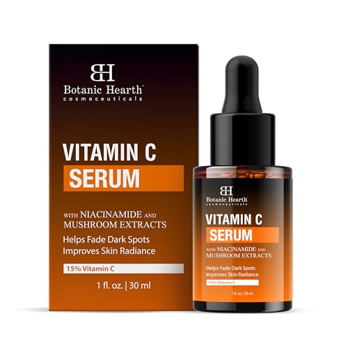 Botanic Hearth 15% Vitamin C Face Serum | Targets Dark Spots, Sun Damage, Wrinkles to Brighten & Even Tone Skin | 1fl oz