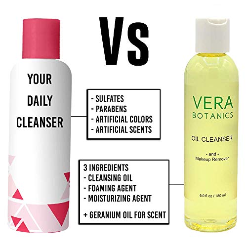 Vera Botanics 4 Ingredients Natural Cleansing Oil And Makeup Remover For All Skin Types Deep Face Wash Eliminate Clogged