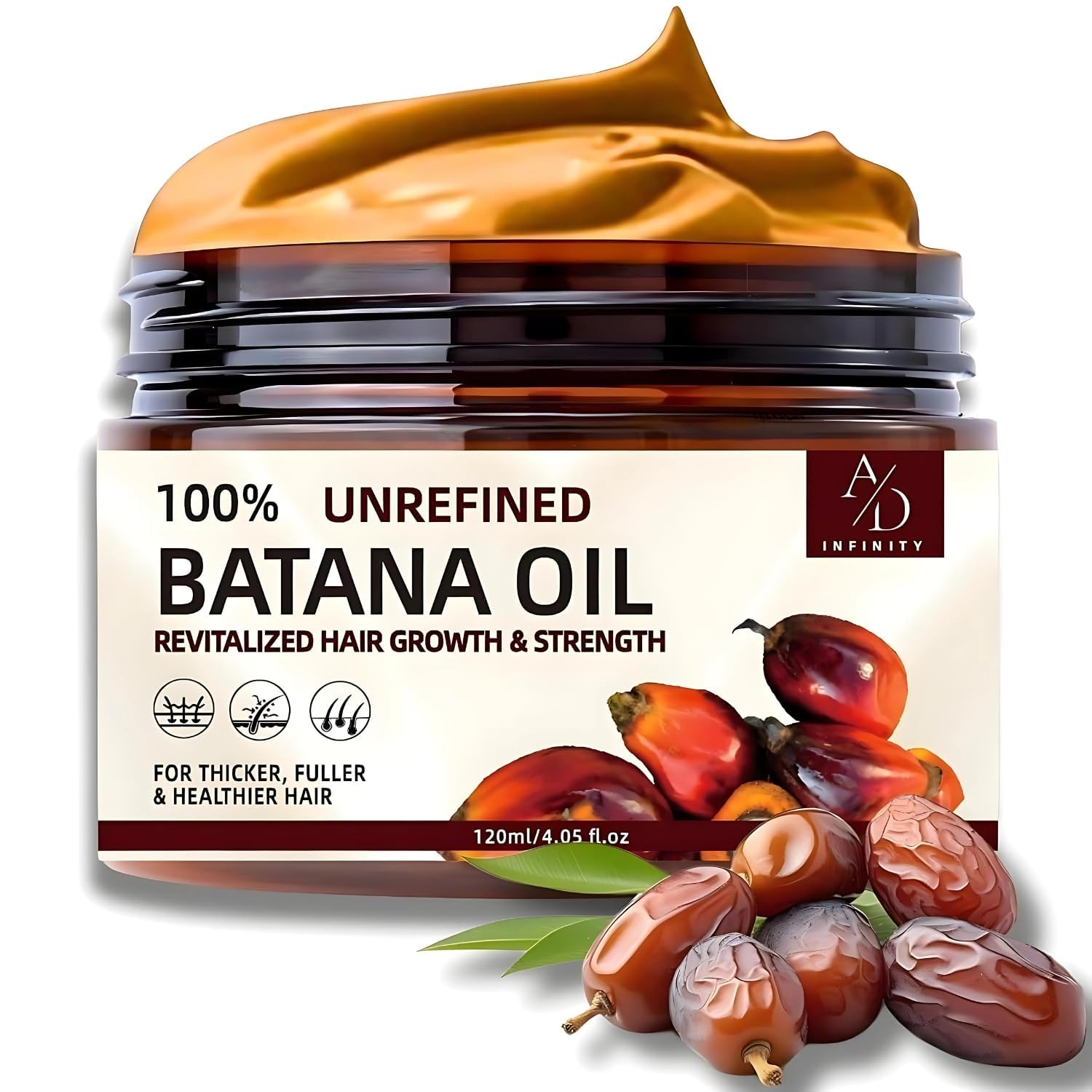 100% Unrefined Raw Batana Oil for Hair Growth from Dr. Sebi Organic Pure with Keratin and Coffee Extract for Stronger, T